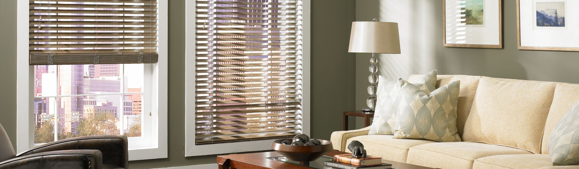 Wood Blinds - Mountain Ash 634 - Living Room