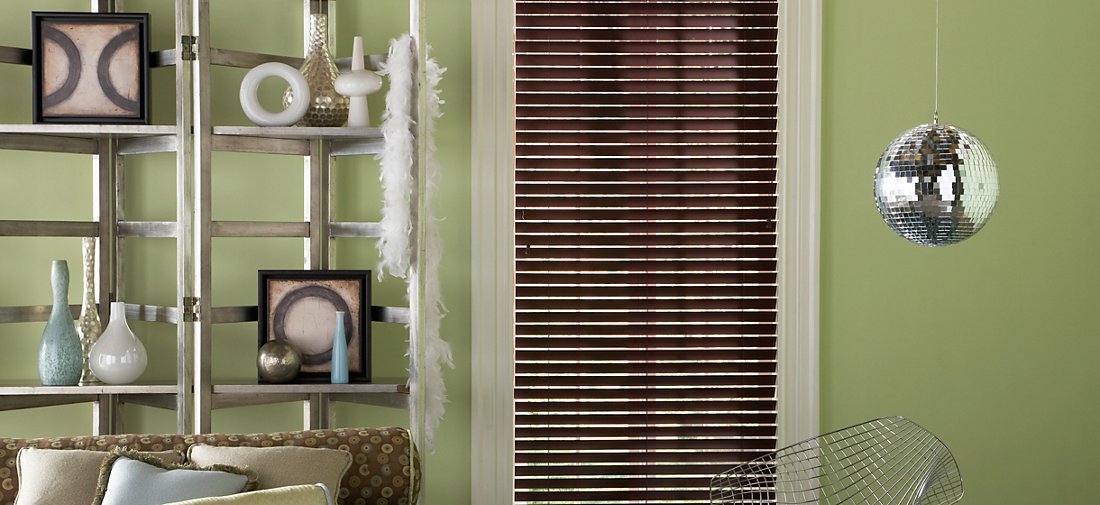 Faux Wood Blinds - Brick 257 - Living Room