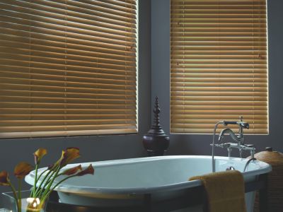 Faux Wood Blinds - Bathroom