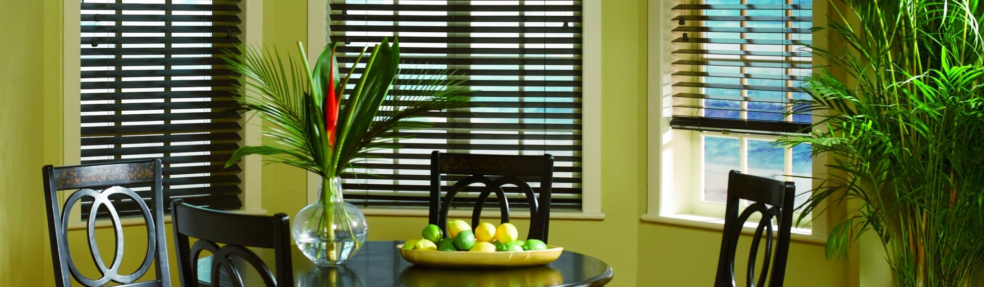 Faux Wood Blinds - Black 112 - Breakfast Nook