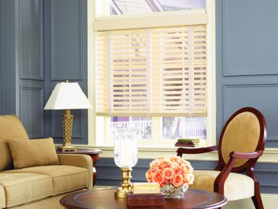 Composite Wood Blinds - Antique White 826 - Living Room